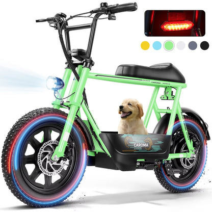 819W AllTerrain Electric Scooter With Seat  Fat Tire Commuter Ebike For Adults  Teens With Carry Ba 10