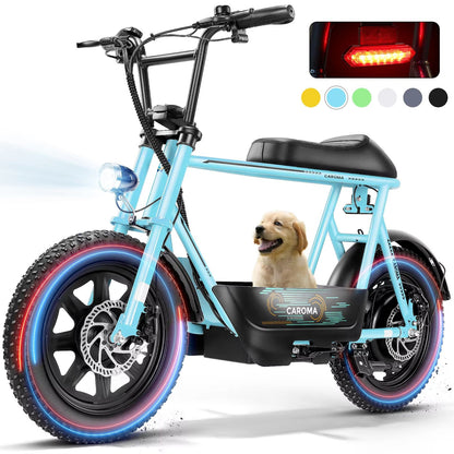 819W AllTerrain Electric Scooter With Seat  Fat Tire Commuter Ebike For Adults  Teens With Carry Ba 11