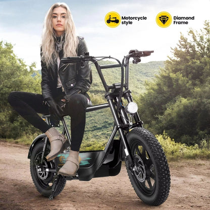 819W AllTerrain Electric Scooter With Seat  Fat Tire Commuter Ebike For Adults  Teens With Carry Ba 5