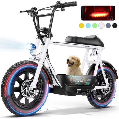 819W AllTerrain Electric Scooter With Seat  Fat Tire Commuter Ebike For Adults  Teens With Carry Ba 7