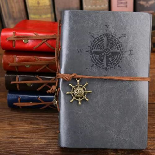 Vintage Leather Spiral Notebook Journal  Retro Traveler Diary With Refillable Pages 9