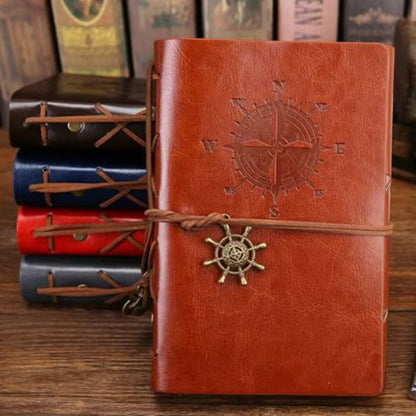 Vintage Leather Spiral Notebook Journal  Retro Traveler Diary With Refillable Pages 10