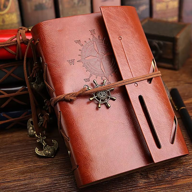 Vintage Leather Spiral Notebook Journal  Retro Traveler Diary With Refillable Pages 2