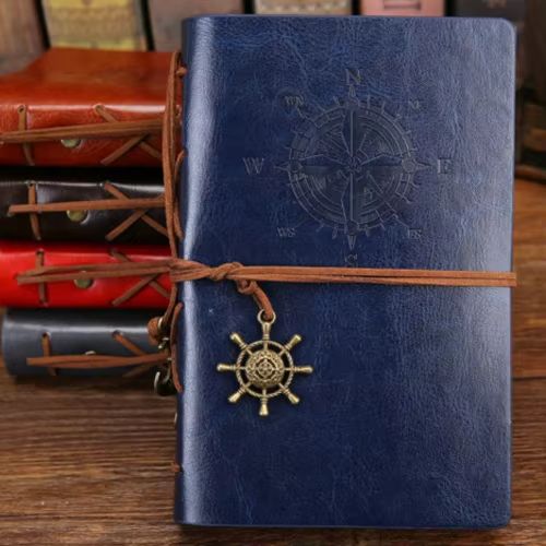 Vintage Leather Spiral Notebook Journal  Retro Traveler Diary With Refillable Pages 7