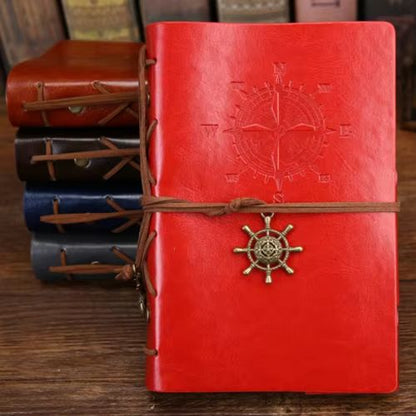 Vintage Leather Spiral Notebook Journal  Retro Traveler Diary With Refillable Pages 8