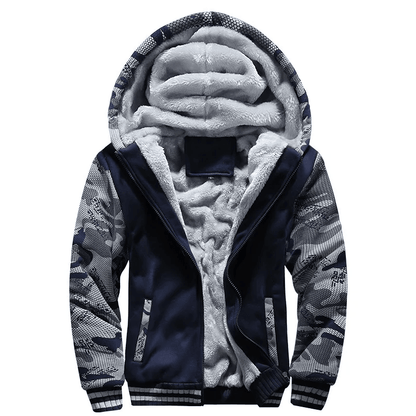Winter Camo Jacket For Men Thick FleeceLined Hooded Coat Long Sleeve Casual Streetwear Jacket For C 4