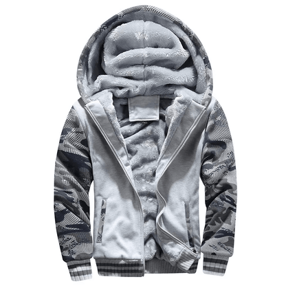 Winter Camo Jacket For Men Thick FleeceLined Hooded Coat Long Sleeve Casual Streetwear Jacket For C 8