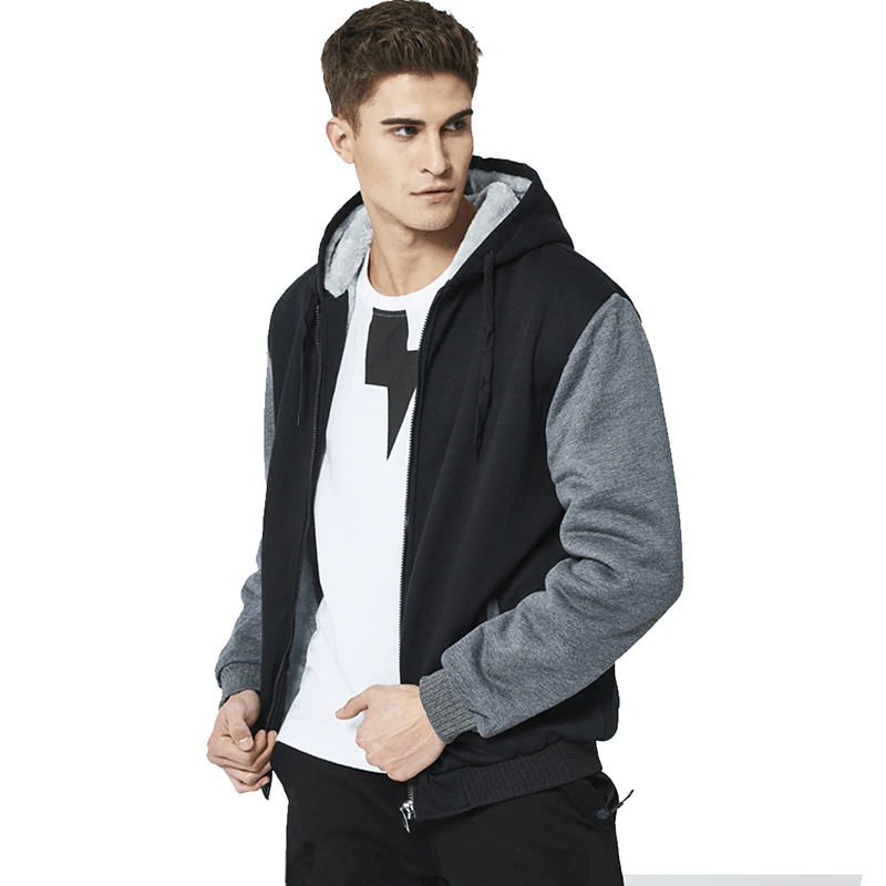 Winter Camo Jacket for Men, Thick Fleece-Lined Hooded Coat, Long Sleeve Casual Streetwear Jacket for Cold Weather