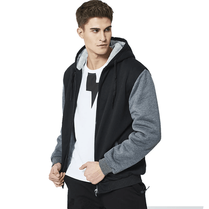 Winter Camo Jacket for Men, Thick Fleece-Lined Hooded Coat, Long Sleeve Casual Streetwear Jacket for Cold Weather