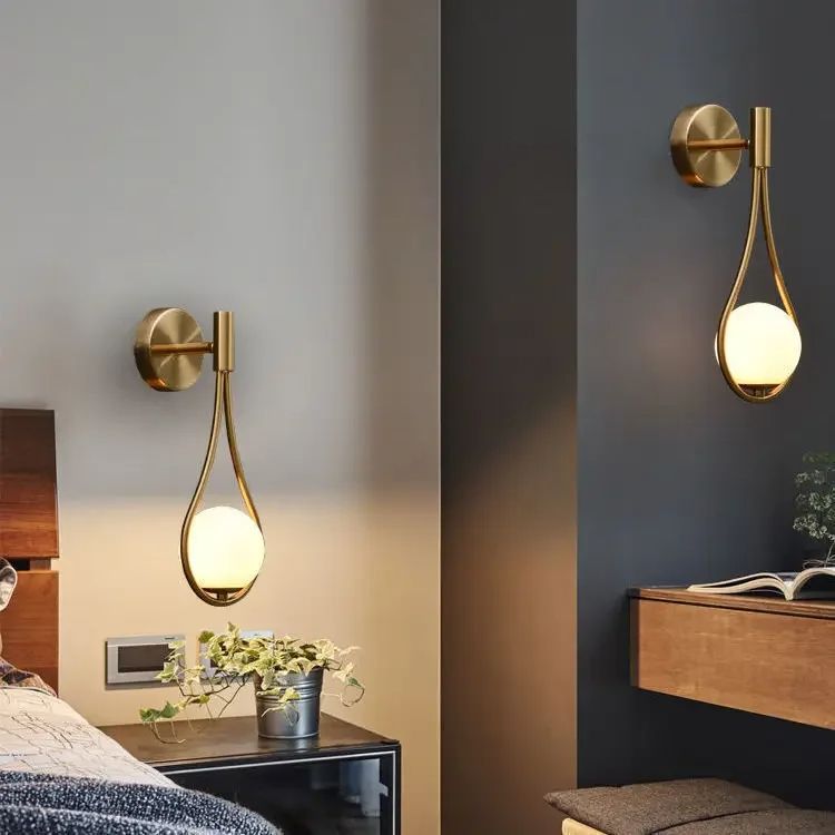 Luxury Gold Sconce Modern Glass Ball Wall Light For Bedroom Living Room Bedside Staircase Aisle Nor 2