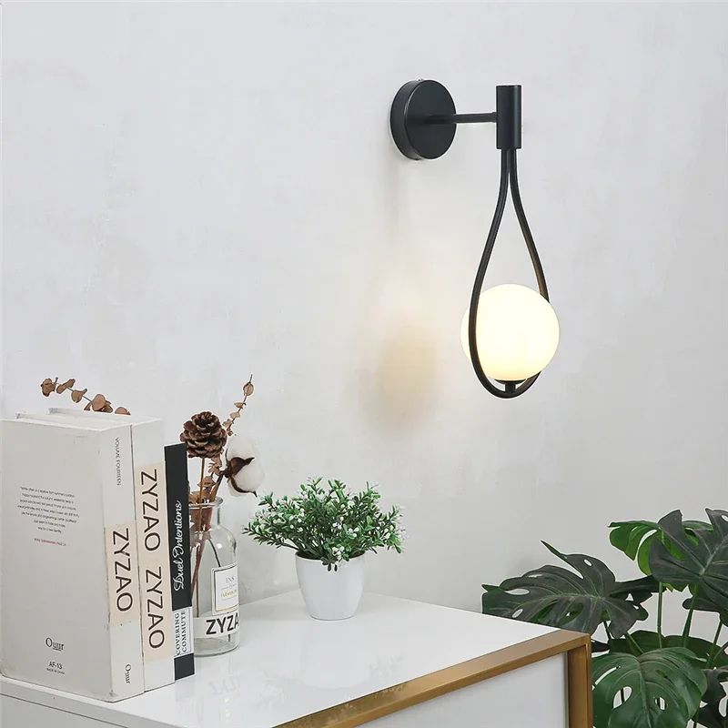 Luxury Gold Sconce Modern Glass Ball Wall Light For Bedroom Living Room Bedside Staircase Aisle Nor 3