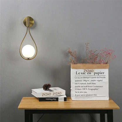 Luxury Gold Sconce Modern Glass Ball Wall Light For Bedroom Living Room Bedside Staircase Aisle Nor 4