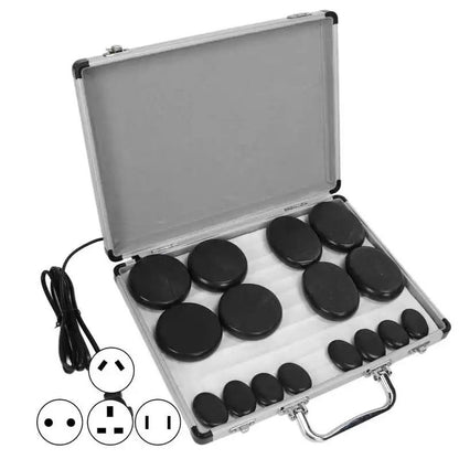 Hot Massage Stones Kit, Warming Therapy Reduce Pain Waterless Heating, SPA Essential Oil Heated Rocks Set