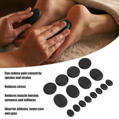 Hot Massage Stones Kit Warming Therapy Reduce Pain Waterless Heating SPA Essential Oil Heated Rocks 2