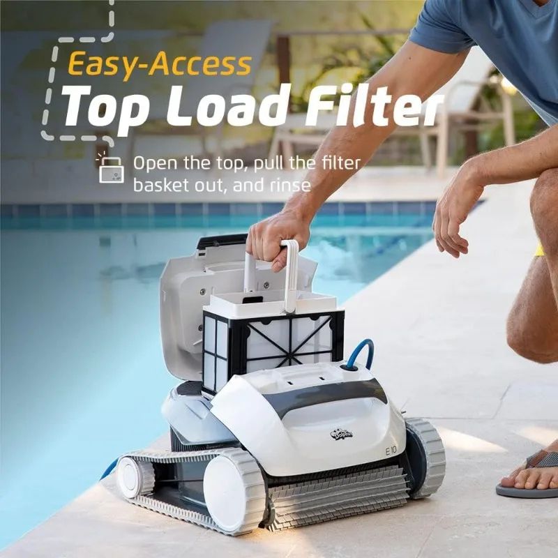 Dolphin E10 Automatic Robotic Pool Vacuum Cleaner Smart Navigation Active Scrubber Brush Top Load F 4