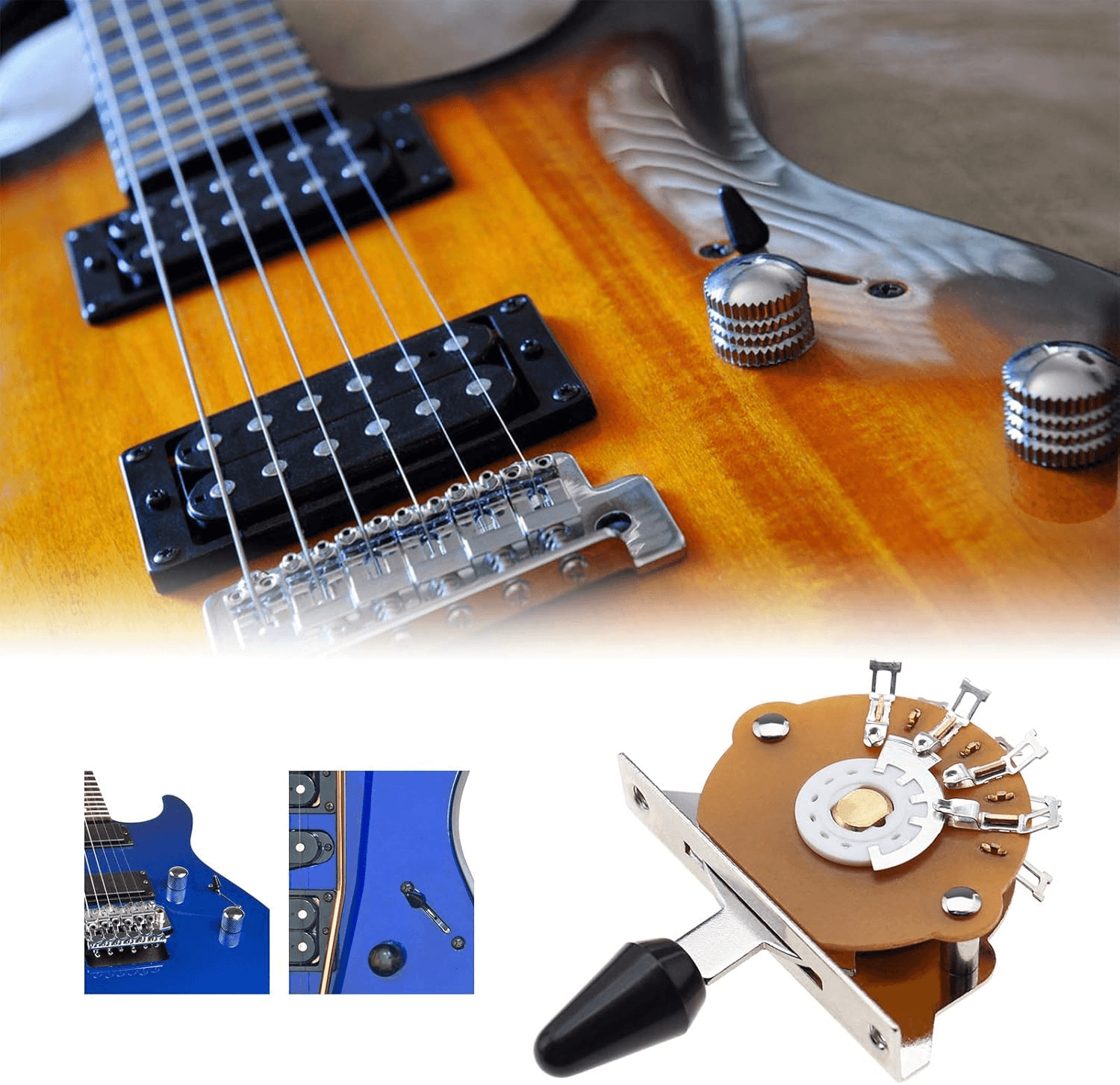 Electric Guitar Pickup Selector Switch, Super Toggle Switch Metal for ST/SQ Guitar Accessories