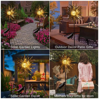 Waterproof Outdoor Fairy Garden Stake Led Solar Iron Decor Light Lamp IP65 Metal Landscape Lights F 2