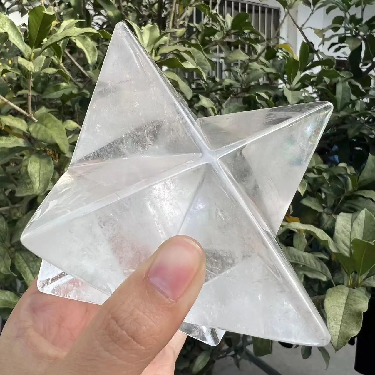 10CM Natural Clear Crystal Merkaba Pendulum Healing Energy Stones For Jewelry Decoration Spiritual  2