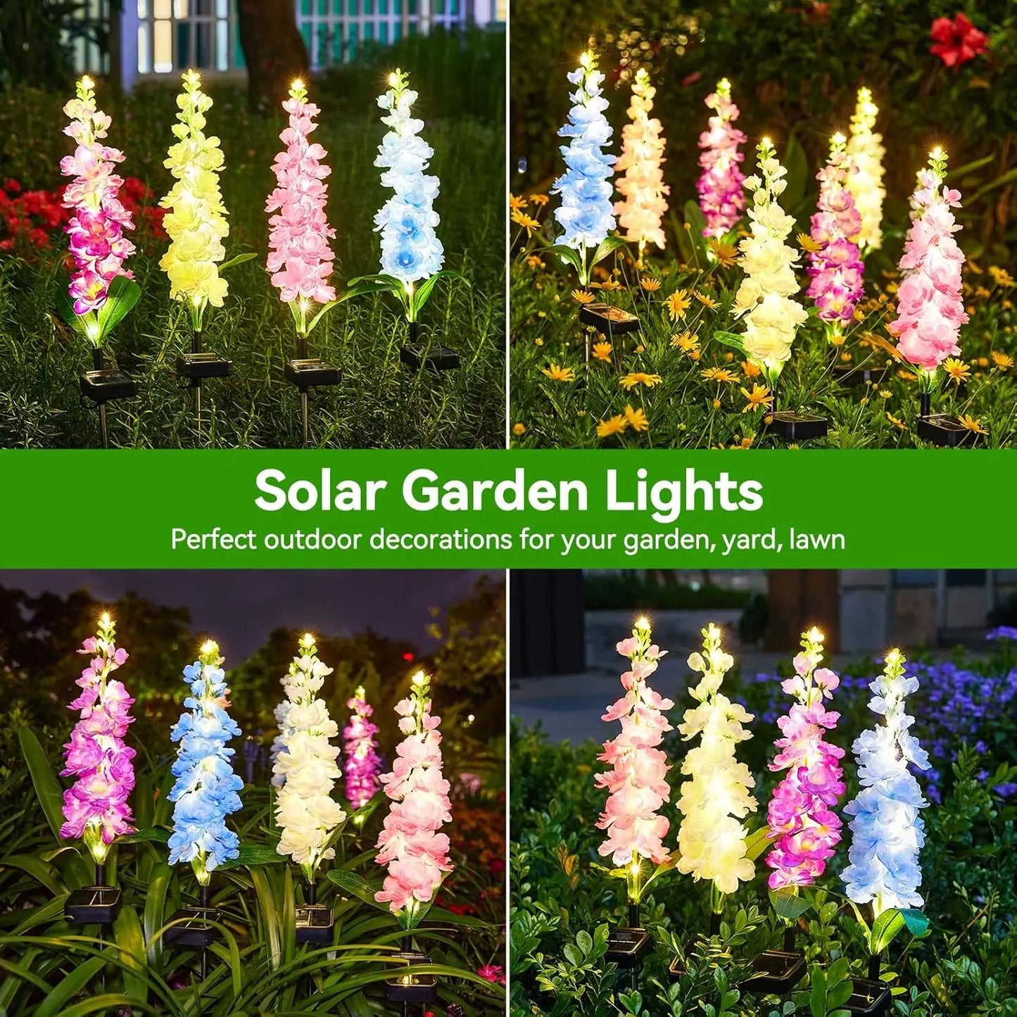 Solar Lights For Outside With 36 LEDs 4 Pack Outdoor Solar Flowers Lights Upgraded Solar Garden Lig 1