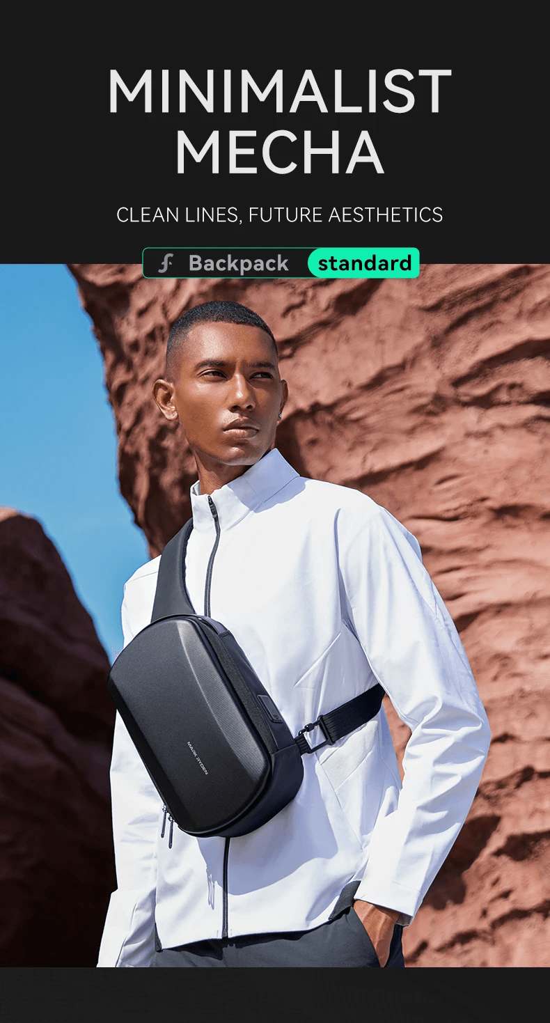 Waterproof Crossbody Bag With USB Port MarkRyden Ratio Arc Mini HardShell Daily Shoulder Bag 4