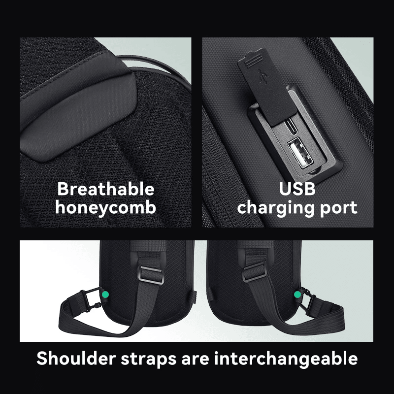 Waterproof Crossbody Bag With USB Port MarkRyden Ratio Arc Mini HardShell Daily Shoulder Bag 1