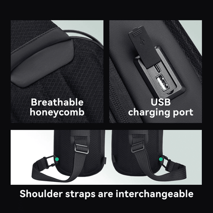 Waterproof Crossbody Bag With USB Port MarkRyden Ratio Arc Mini HardShell Daily Shoulder Bag 1
