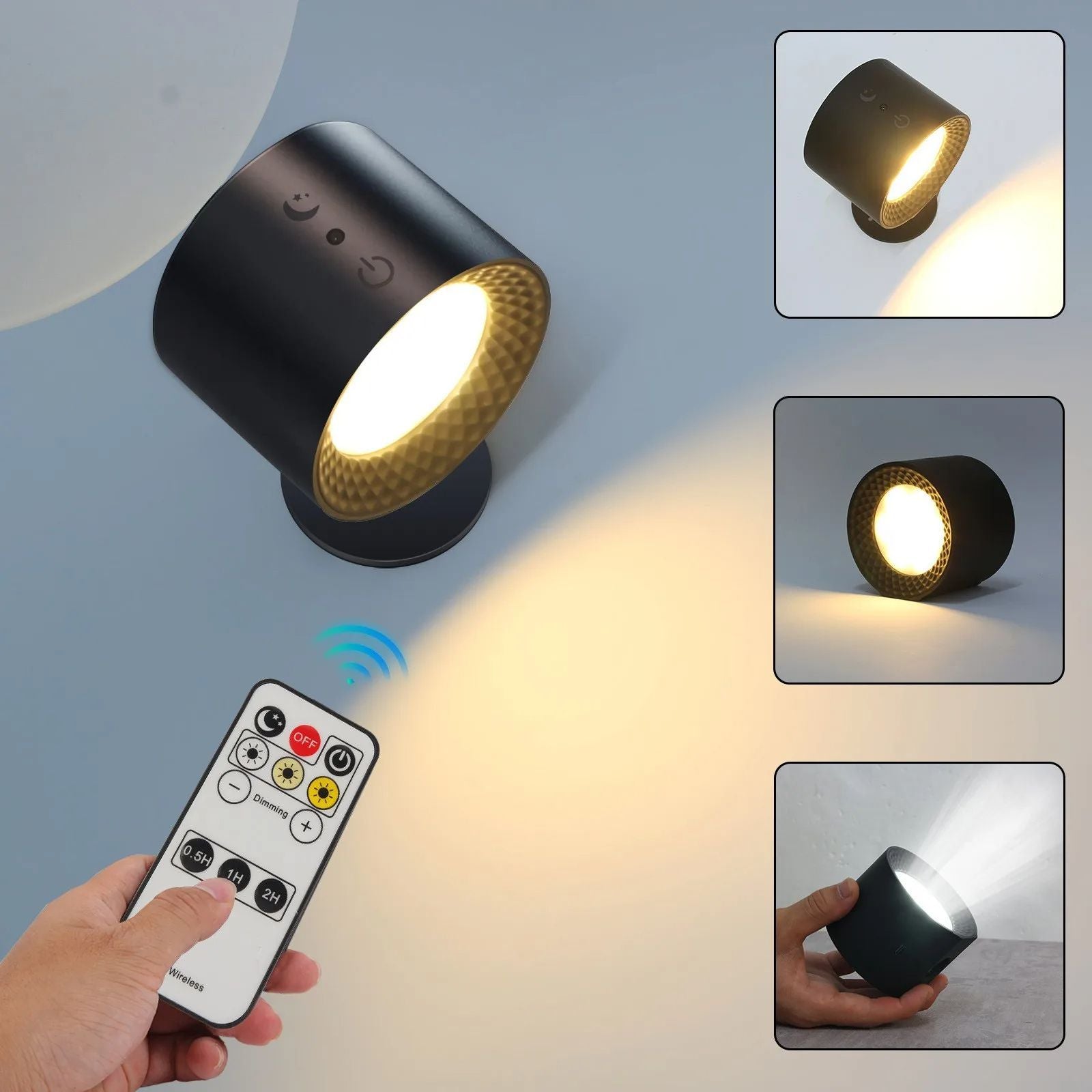 Luxurious 360 Rotating Dual Head LED Wall Light, Indoor Bedroom Bedside Reading Light with Decorative Touch