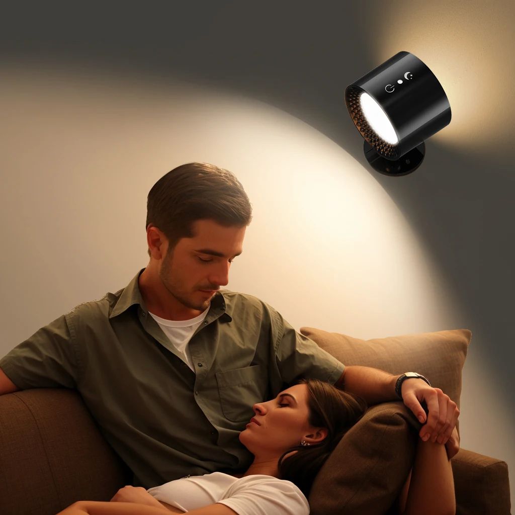 Luxurious 360 Rotating Dual Head LED Wall Light Indoor Bedroom Bedside Reading Light With Decorativ 1