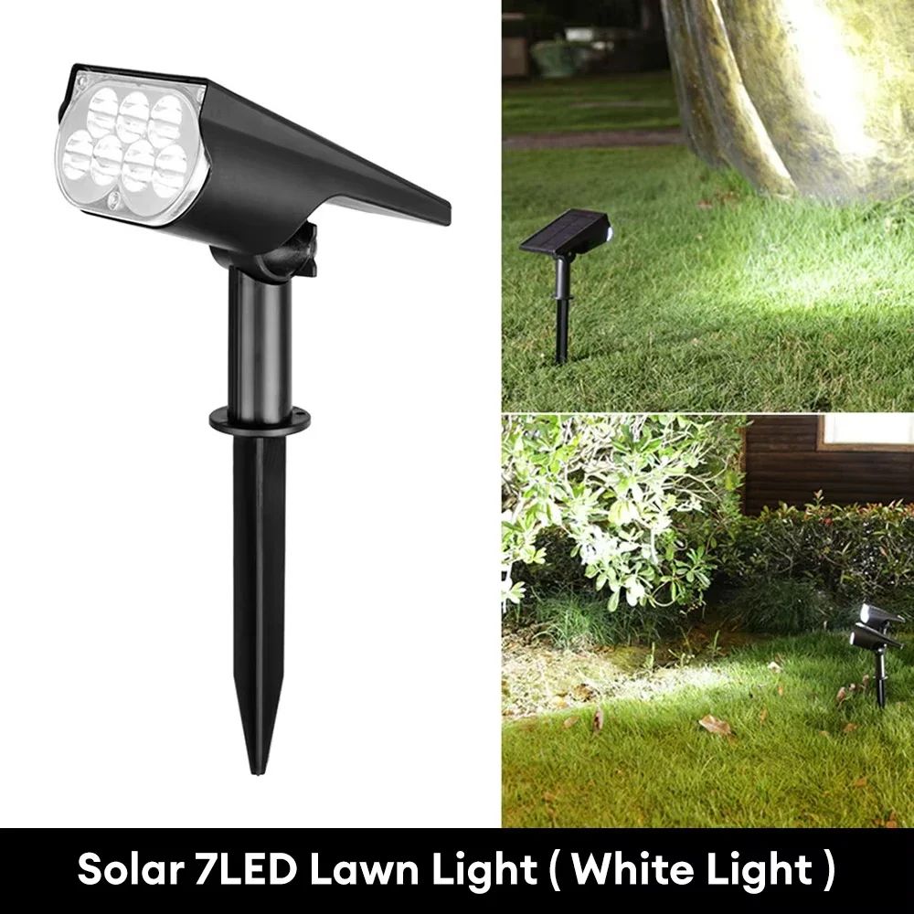 Ultra Bright 7LED Solar Light Spotlights Outdoor Landscape Wall Light Waterproof Adjustable Lawn Ga 6