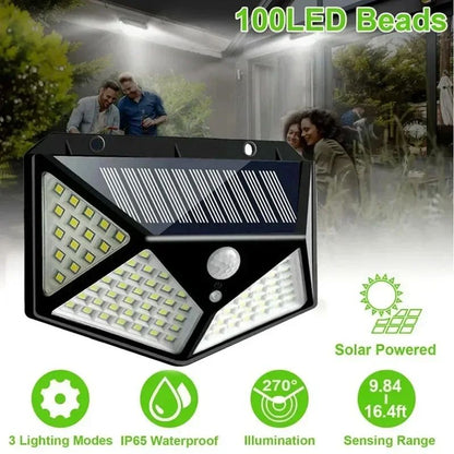 Outdoor Solar Lights with Motion Sensor, IP65 Waterproof Auto On Off Wall Lamps for Garden, Patio, Yard