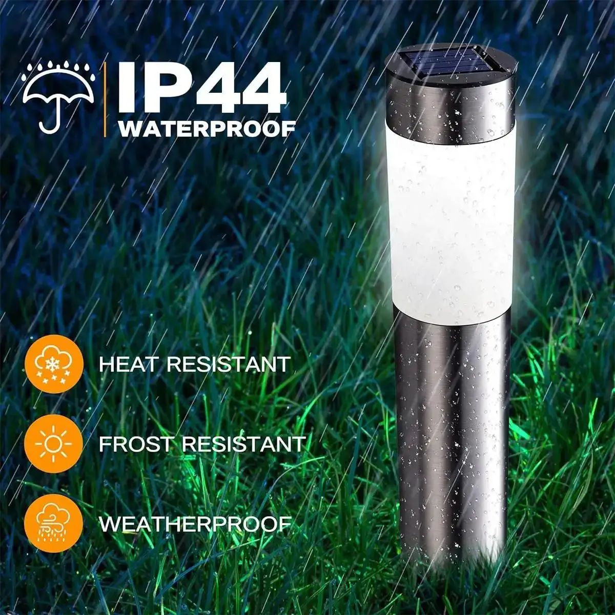 Outdoor Waterproof Cylindrical Garden Solar Light Solar Powered Dusk To Dawn Street Lights Cool Whi 1