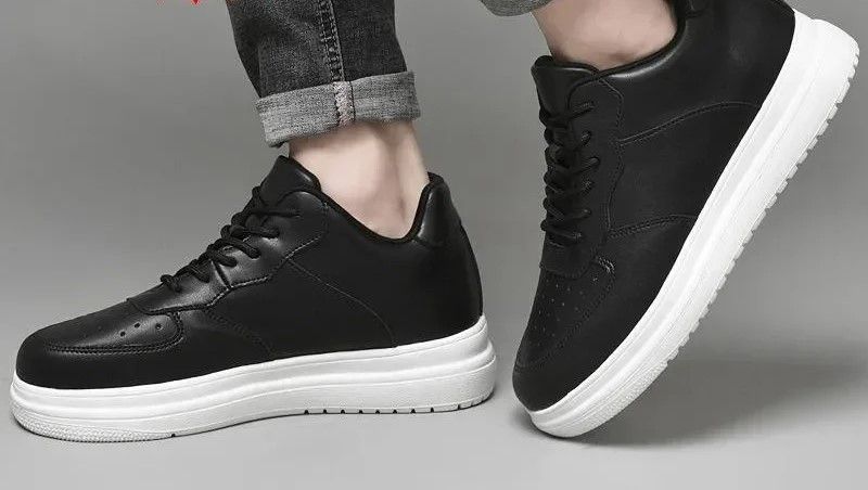 Height Increasing Shoes For Men Invisible Elevator Sneakers White Leather Sport Zapatillas De Hombr 1