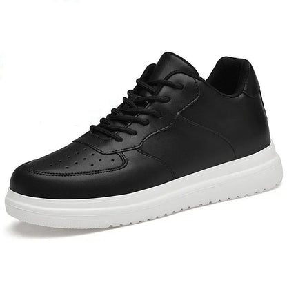 Height Increasing Shoes For Men Invisible Elevator Sneakers White Leather Sport Zapatillas De Hombr 4