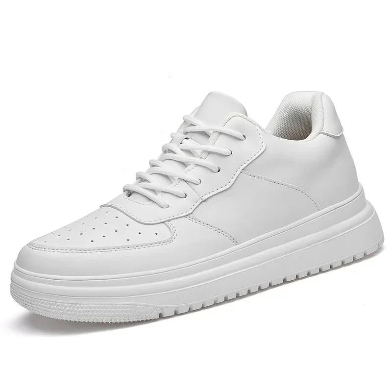 Height Increasing Shoes For Men Invisible Elevator Sneakers White Leather Sport Zapatillas De Hombr 5