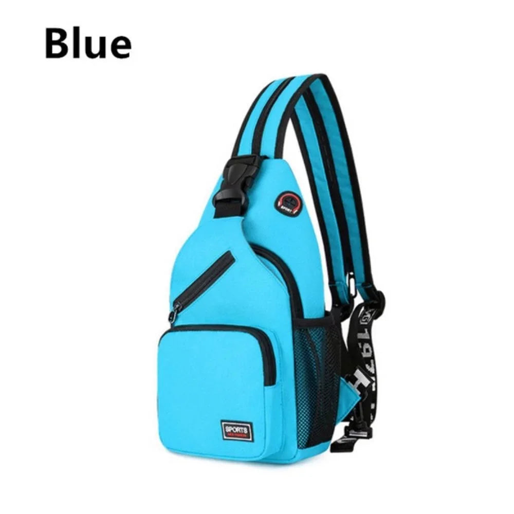 Unisex Messenger Shoulder Bag, Multi-functional Travel Backpack with Headphone Hole, Chest Bag for Men & Women