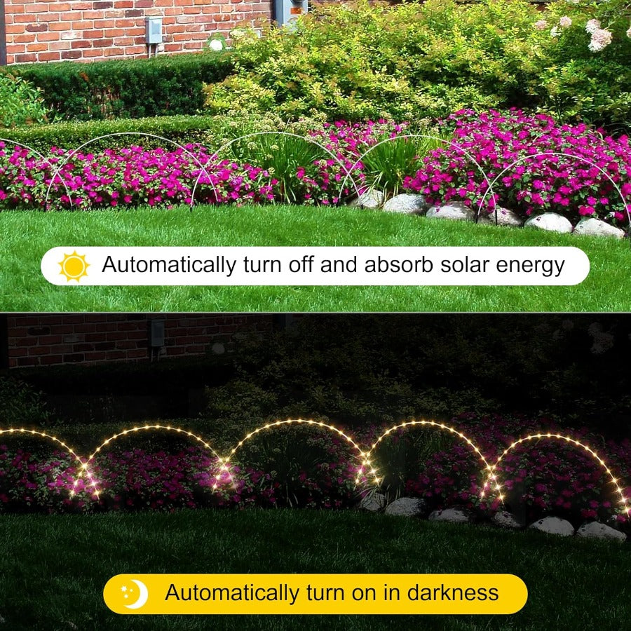 LED Solar Pathway Lights Outdoor Waterproof, Solar Garden String Light with 8 Modes, Christmas Decorations