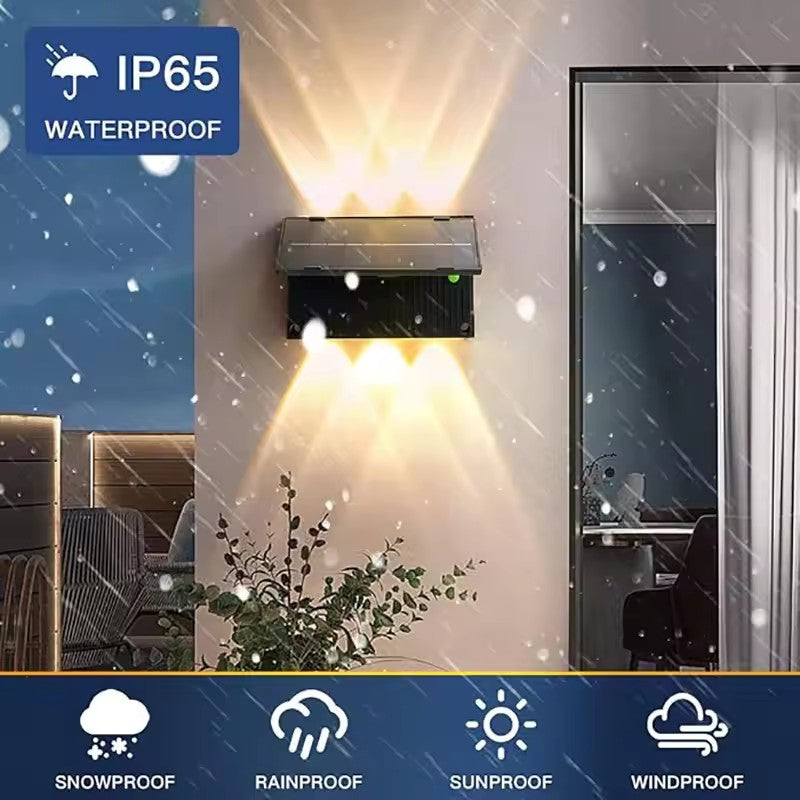 Waterproof Outdoor Solar Wall Light LED Solar Spotlight Warm White Light For Garden Yard Patio Gara 2