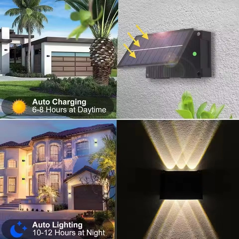 Waterproof Outdoor Solar Wall Light LED Solar Spotlight Warm White Light For Garden Yard Patio Gara 3
