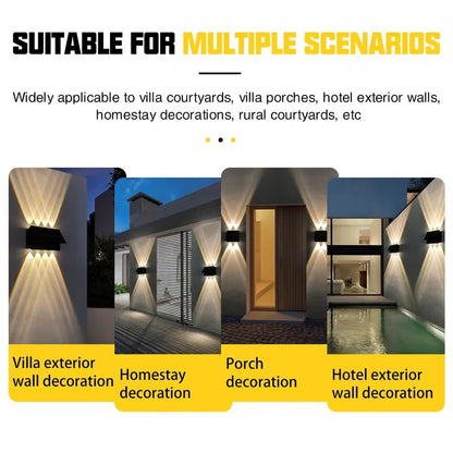 Waterproof Outdoor Solar Wall Light LED Solar Spotlight Warm White Light For Garden Yard Patio Gara 5