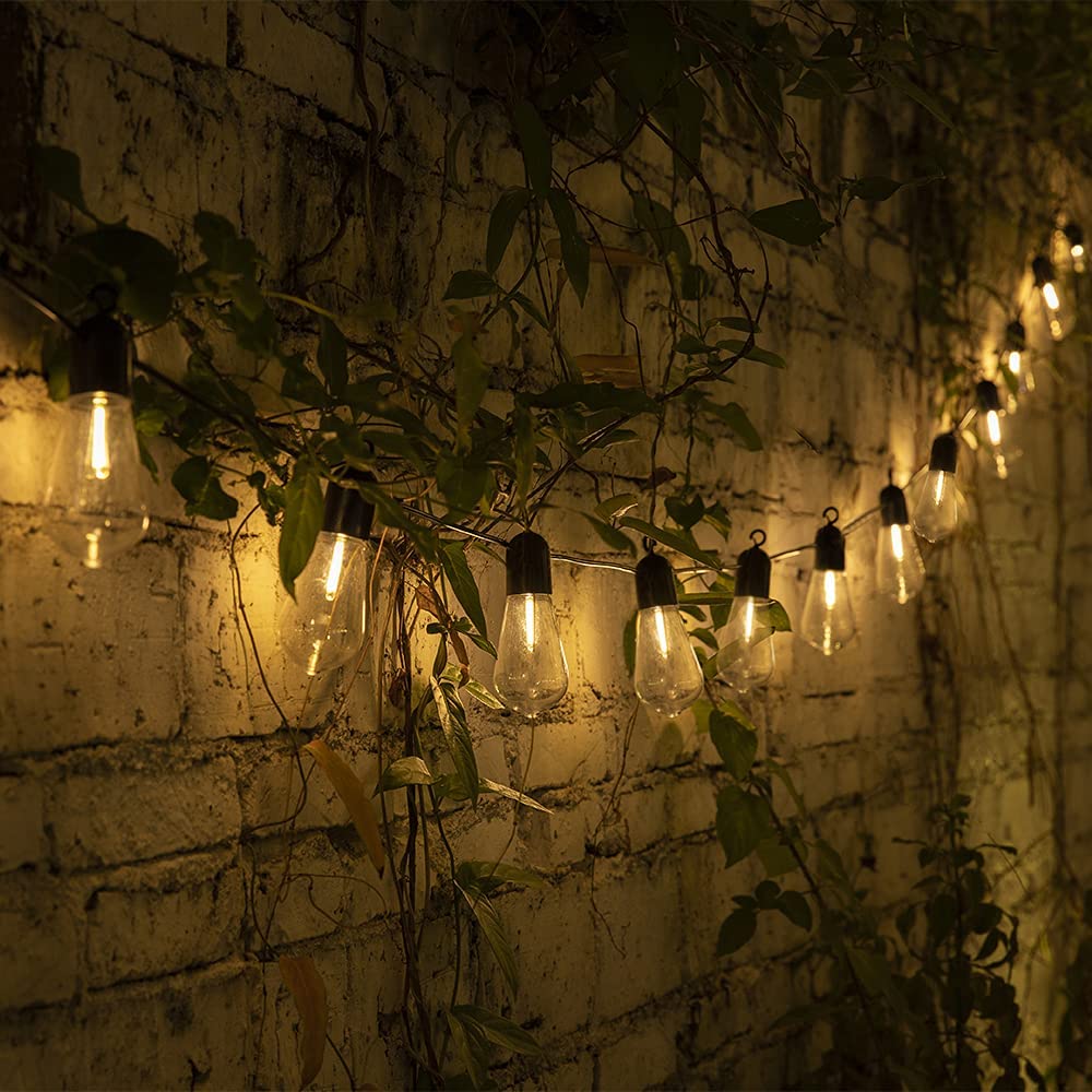 Outdoor Solar String Lights, Garland Christmas LED Globe Bulbs, Fairy Lamps for Garden Party Terrace Wedding Camping