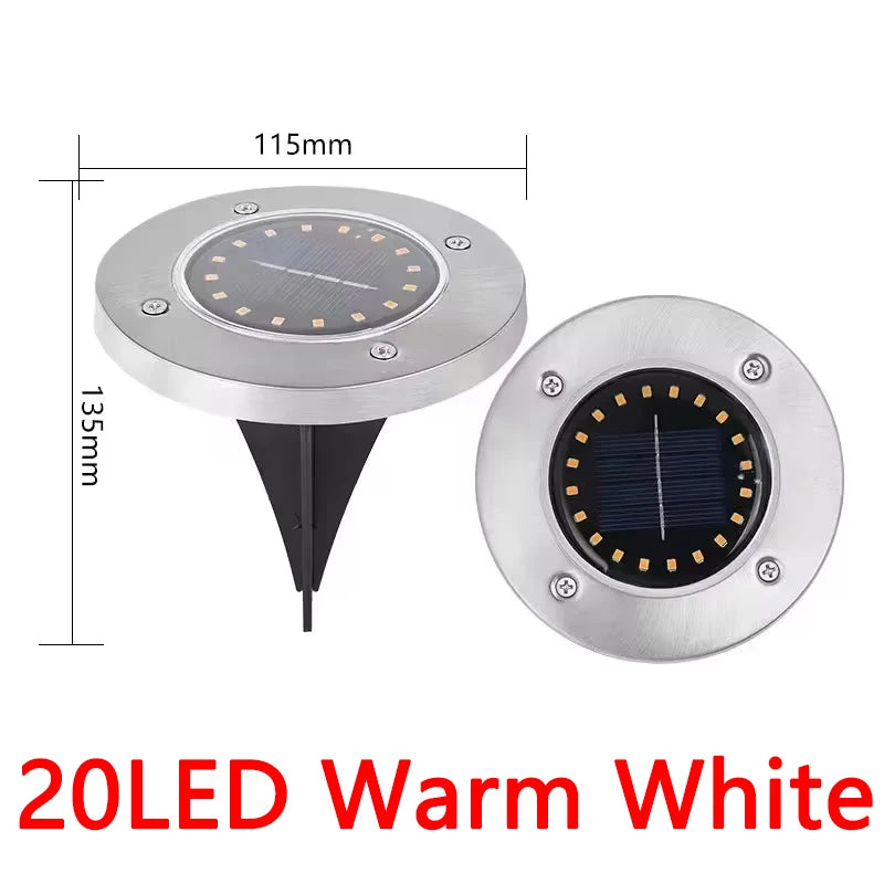 Solar Lights Outdoor Disk Lamp Buried Solar Spotlight For Garden Lawn Home Yard Pathway Decoration  8