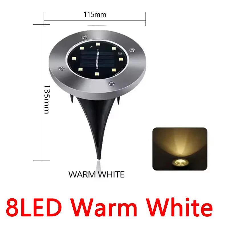 Solar Lights Outdoor Disk Lamp Buried Solar Spotlight For Garden Lawn Home Yard Pathway Decoration  6