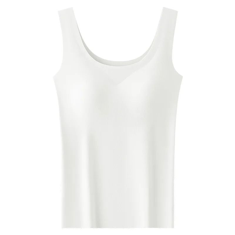 Women Seamless Ice Silk Tank Top With Chest Pads 7