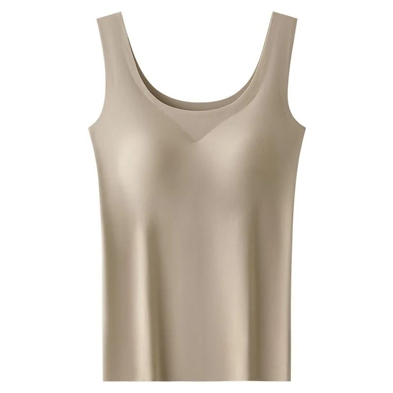 Women Seamless Ice Silk Tank Top With Chest Pads 9