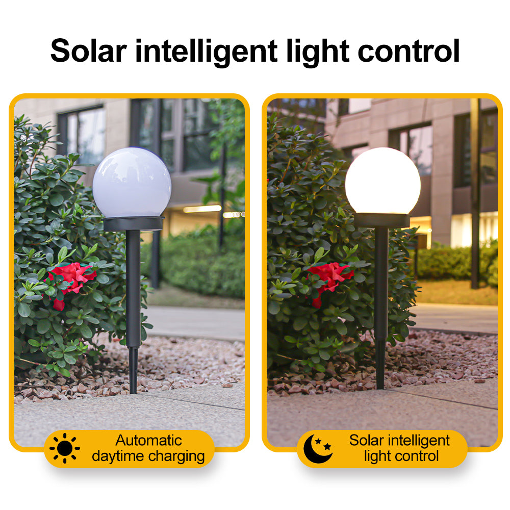 Outdoor Solar LED Garden Round Ball Bulb Light Waterproof Lawn Landscape Lamp Ground Plug Decorativ 2