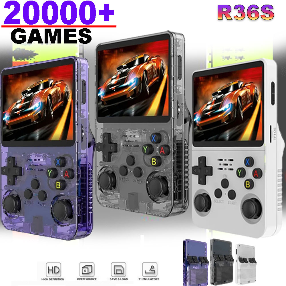 R36S Retro Game Console, 3.5-Inch IPS Display, 128GB Built-in Games, ArkOS System – Pocket-Sized Portable Video Game