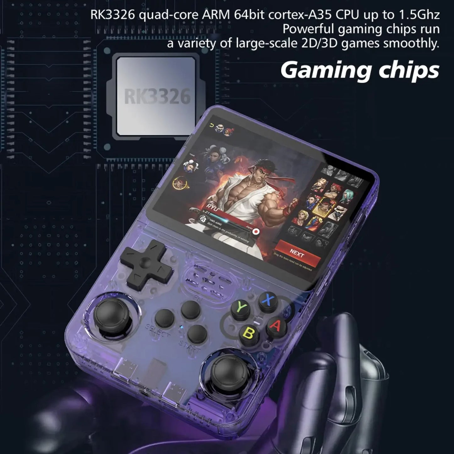 R36S Retro Game Console 35Inch IPS Display 128GB Builtin Games ArkOS System  PocketSized Portable V 1