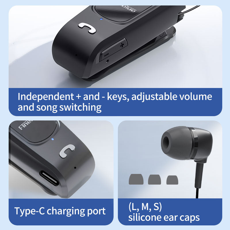 Fineblue F920 Portable Wireless Earbuds Retractable Bluetooth Headset With Vibration Alerts For Cal 3