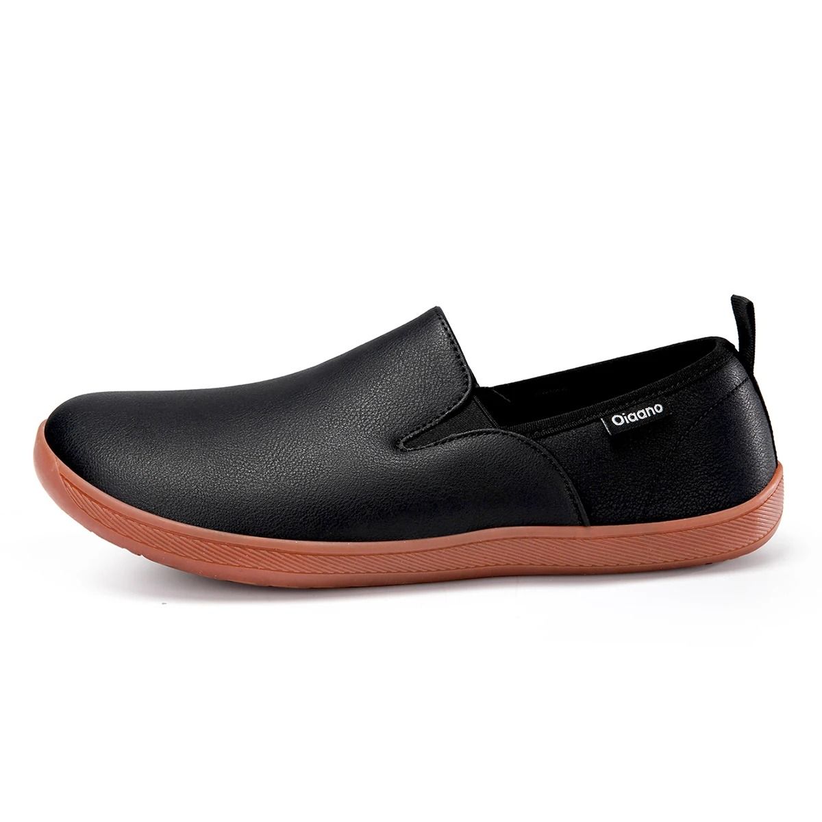 Men Wide Toe Leather Slip On Sneakers 3