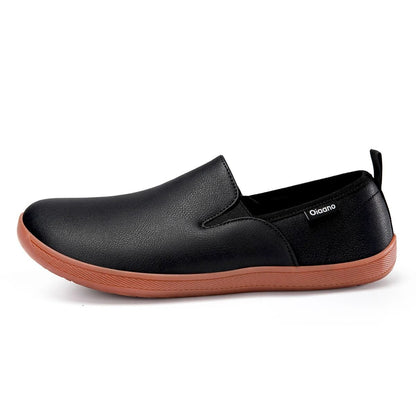 Men Wide Toe Leather Slip On Sneakers 3